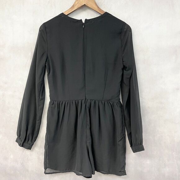Abercrombie Fitch Romper Womens 0 Sheer Sleeve Whimsigoth Dressy Fairy Grunge - Picture 3 of 6